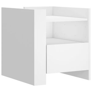 vidaXL Bedside Cabinet White 45x50x50 cm Engineered Wood