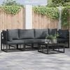 vidaXL Garden Sofa Set 5 pcs Black Metal