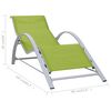 vidaXL Sun Loungers 2 pcs with Table Aluminium Green