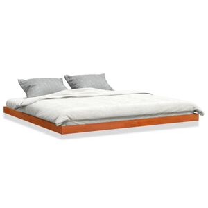 vidaXL Bed Frame without Mattress Wax Brown 200x200 cm Solid Wood Pine