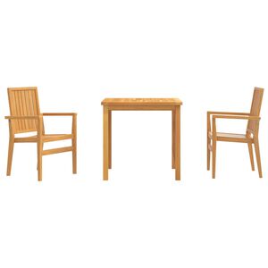 vidaXL 3 Piece Garden Dining Set Solid Wood Teak