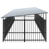 vidaXL Outdoor Dog Kennel with Roof Steel 15.02 m&sup2;