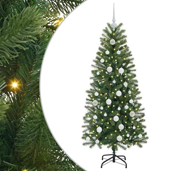 vidaXL Artificial Christmas Tree with 150 LEDs Green 150 cm PE and PVC