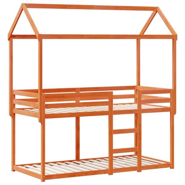 vidaXL Bunk Bed without Mattress Wax Brown 90x200 cm Solid Wood Pine