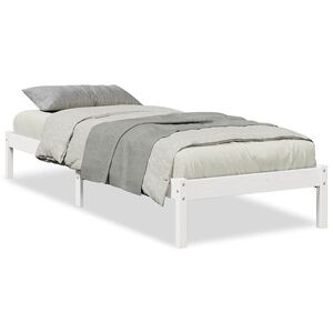 vidaXL Extra Long Bed Frame without Mattress White 100x210 cm Solid Wood Pine