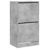 vidaXL Shoe Cabinet with 2 Flip-Drawers Concrete Grey 60x42x108 cm