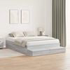 vidaXL Storage Bed Frame Grey Sonoma 140 cm Engineered Wood