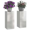 vidaXL Plant Stand 2 pcs Silver 24 x 24 x 55 cm Stainless steel