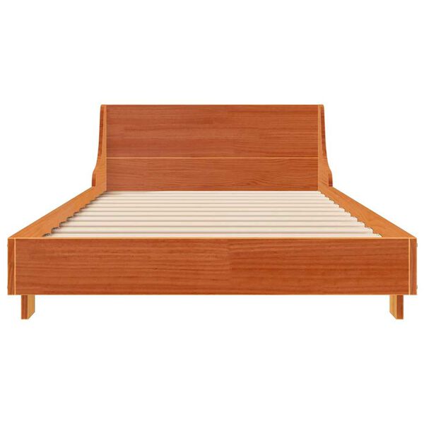 vidaXL Bed Frame without Mattress Wax Brown 90x190 cm Single Solid Wood Pine