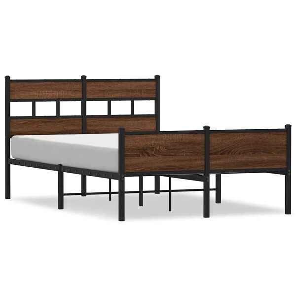 vidaXL Bed Frame without Mattress Brown Oak 120x200 cm Engineered Wood