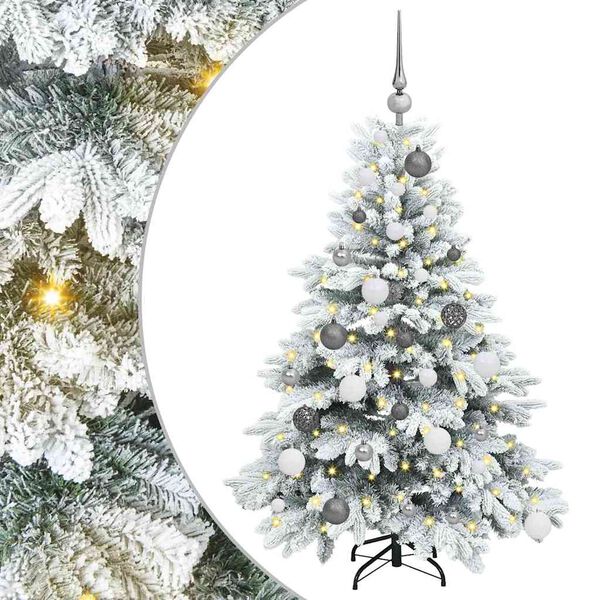 vidaXL Artificial Christmas Tree with 150 LEDs White 120 cm PE and PVC