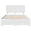 vidaXL Bed Frame with Headboard White 140 x 190 cm Engineered Wood