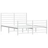 vidaXL Metal Bed Frame without Mattress with Footboard White 140x190cm