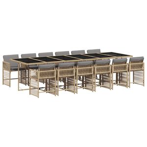 vidaXL Garden Dining Set | Mix beige, Light grey