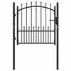 vidaXL Fence Gate Emmen with Spikes Steel 104x97 cm Black
