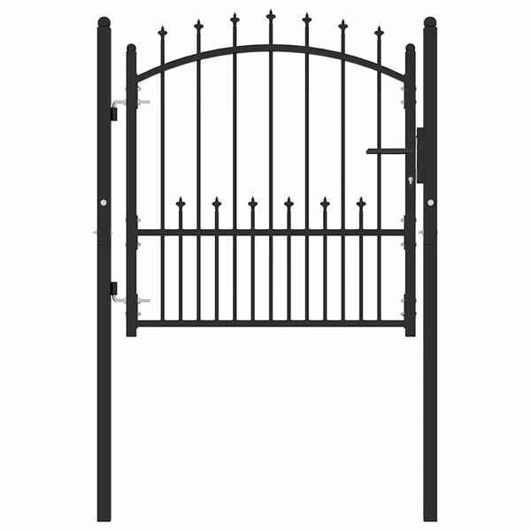 vidaXL Fence Gate Emmen with Spikes Steel 104x97 cm Black