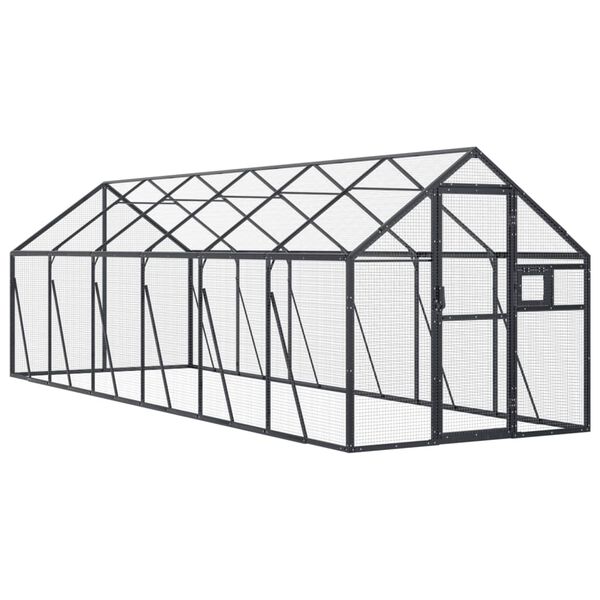 vidaXL Aviary Anthracite 1.79x6x1.85 m Aluminium