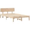 vidaXL Bed Frame with Headboard Natural 120 x 200 cm Solid Pine Wood