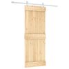 vidaXL Sliding Door 80 x 210 cm Solid Pine Wood (Untreated)