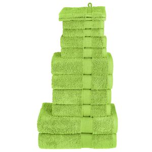 vidaXL 12 Piece Premium Towel Set "SOLUND" Apple Green 600 gsm