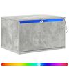 vidaXL Wall-mounted Bedside Cabinet with LED Lights Concrete Grey