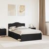 vidaXL Bed Frame with Headboard Black 120 x 190 cm Solid Pine Wood