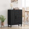 vidaXL Sideboard Black Oak 69.5 x 34 x 90 cm Engineered Wood and Iron