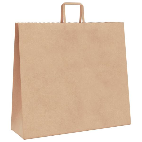 vidaXL Paper Bags 250 pcs with Handles Brown 54x15x49 cm