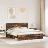 vidaXL Bed Frame Smoked Oak 180 x 200 cm Solid Pine Wood