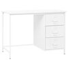 vidaXL Industrial Desk with Drawers White 105x52x75 cm Steel