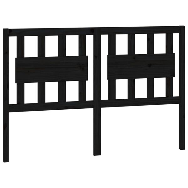 vidaXL Bed Headboard Black 145.5x4x100 cm Solid Wood Pine