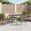 vidaXL 5 Piece Garden Dining Set with Cushions Grey Poly Rattan