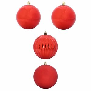 vidaXL Christmas Bauble Set 4 pcs Red Plastic