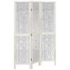 vidaXL Room Divider 3 Panels White Solid Wood Paulownia