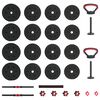 vidaXL 4-in-1 Dumbbell Set Black and Red 121 x 19.5 x 19.5 cm