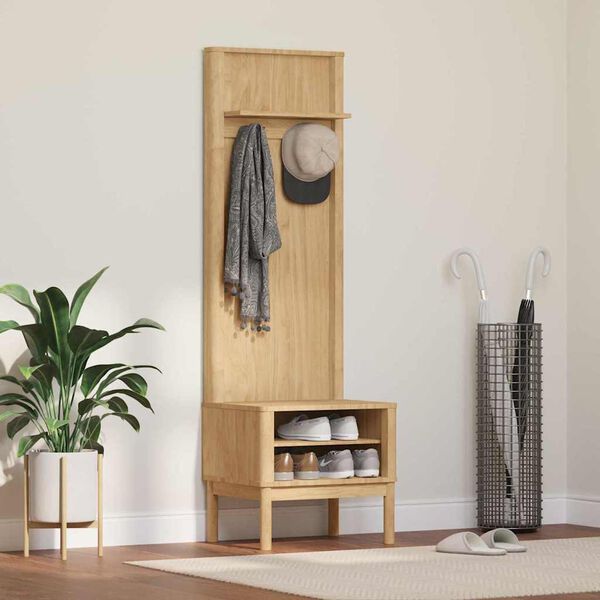 vidaXL Hallway Cabinet with Shelf FLORO Wax Brown 50 x 40 x 158 cm