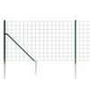 vidaXL Wire Mesh Fence with Spike Anchors Green 1x10 m