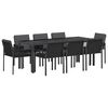 vidaXL Garden Dining Set 9 pcs Black 200 x 80 x 73 cm Poly Rattan