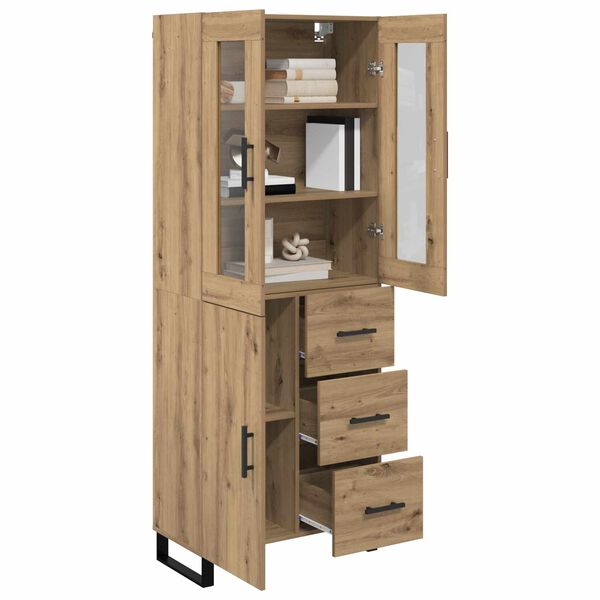 vidaXL Highboard with Drawer 2 pcs Artisan Oak Engineered Wood
