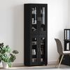 vidaXL Highboard FLORIN Black 60 x 35 x 182 cm Engineered Wood