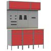 vidaXL Work Cabinet Set 8 pcs Red Steel and Engineered Wood