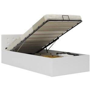 vidaXL Hydraulic Storage Bed Frame without Mattress White 90x200 cm