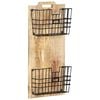 vidaXL Magazine Rack | Brown, Black | Mango Wood, Steel | 33 x 10 x 67 cm