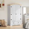 vidaXL Wardrobe with Drawer White 101 x 52 x 170 cm Solid Pine Wood
