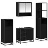 vidaXL Bathroom Furniture Set 4 pcs Black Oak Engineered Wood