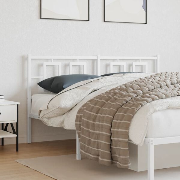 vidaXL Metal Replace Headboard White 150 cm