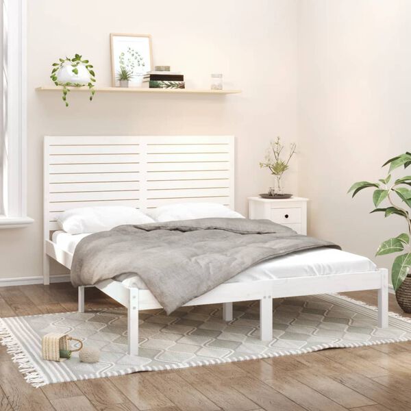 vidaXL Bed Frame without Mattress White 140x200 cm Solid Wood
