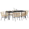 vidaXL Garden Dining Set 7 pcs Brown Poly Rattan