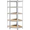 vidaXL 5-Layer Corner Shelf Silver Steel&Engineered Wood