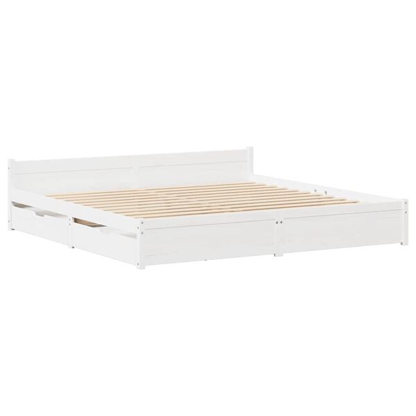 vidaXL Bed Frame without Mattress White 140x190 cm Solid Wood Pine